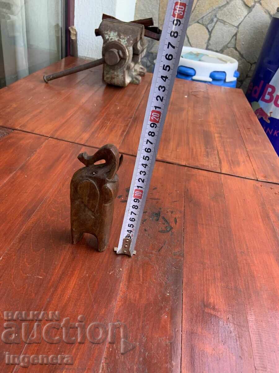 FIGURINĂ DIN LEMN SCULPTATĂ STATUETĂ SCULPTURĂ ELEFANT - 7