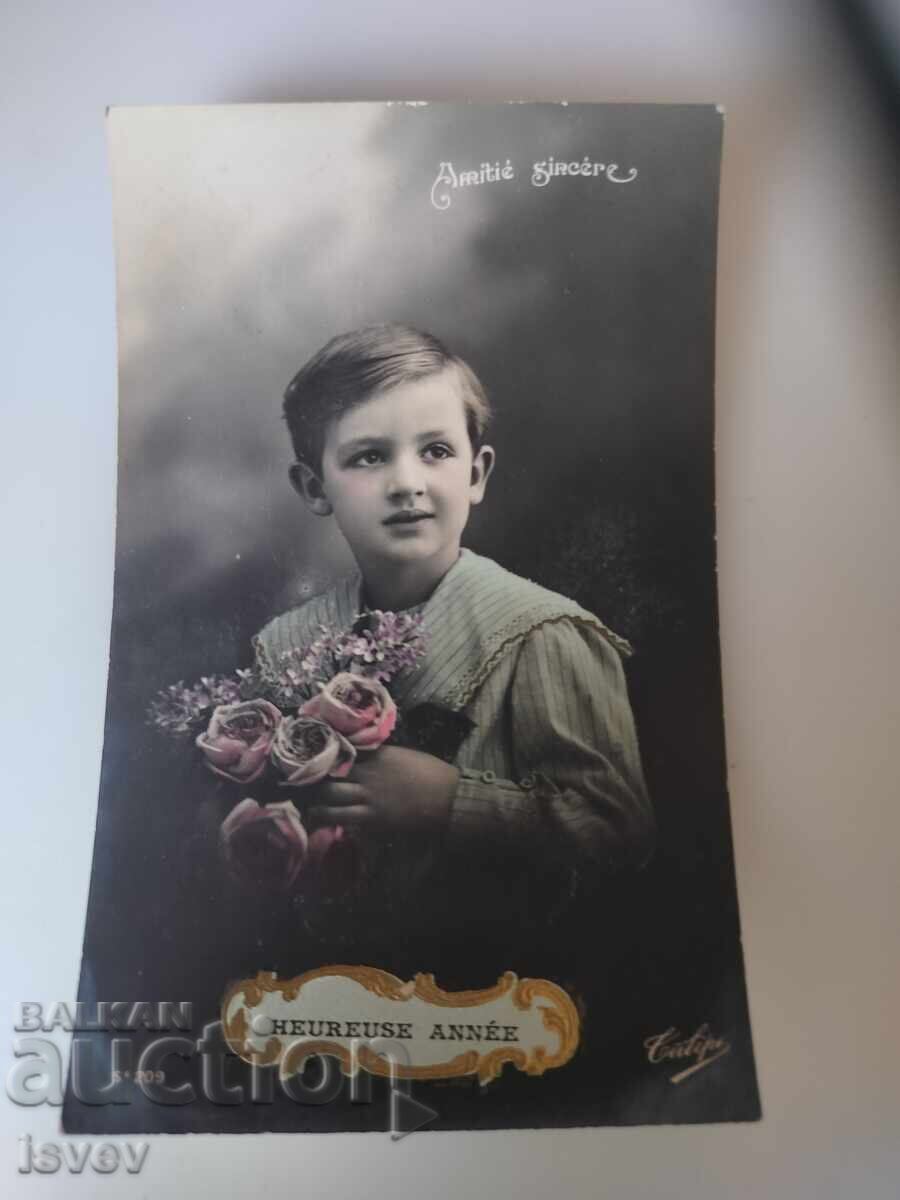 Veche felicitare poștală franceză de Anul Nou