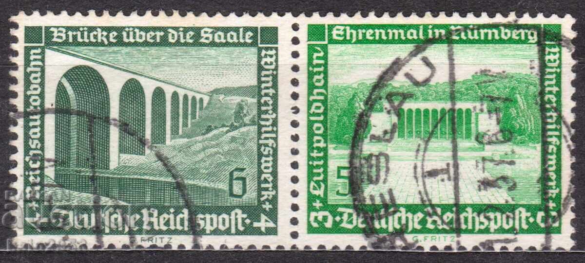 Γερμανία Ράιχ-1936-Γέφυρες-2άδα από σειρά-ZD, σφραγίδα Γερμανία Ράιχ-1936-Γέφυρες-2άδα από σειρά-ZD, σφραγίδα