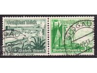 Germania Reich-1937-Poduri-2 bucăți din carnet-ZD, ștampilă