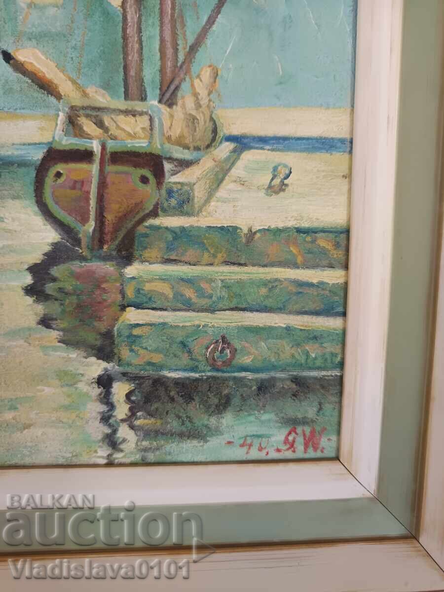 Δημοπρασία Vintage πίνακας δεκαετίας του '40