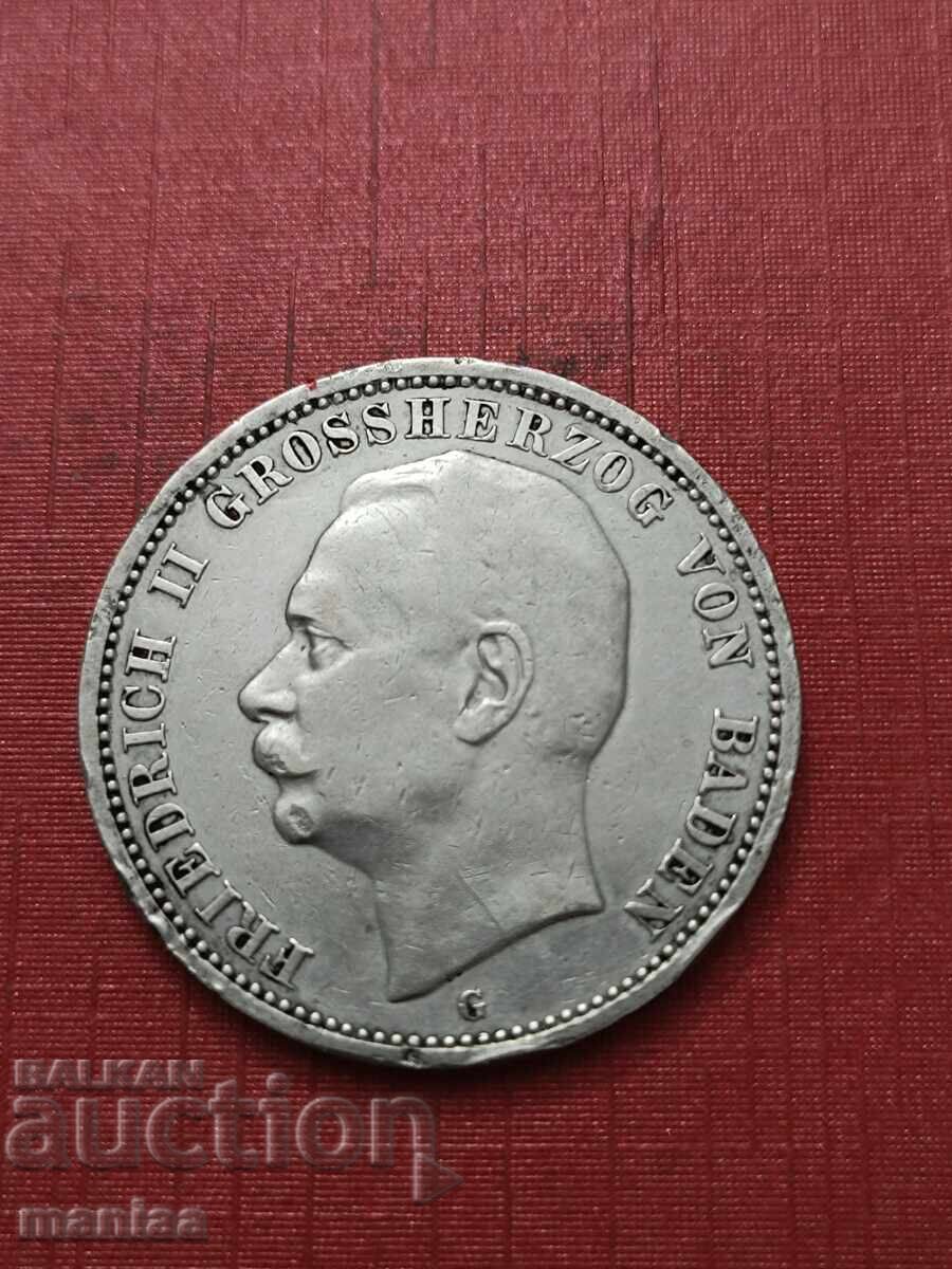 Δημοπρασία Γερμανία Μπάντεν 3 γραμματόσημα 1911 Ασήμι Μικρή κυκλοφορία!