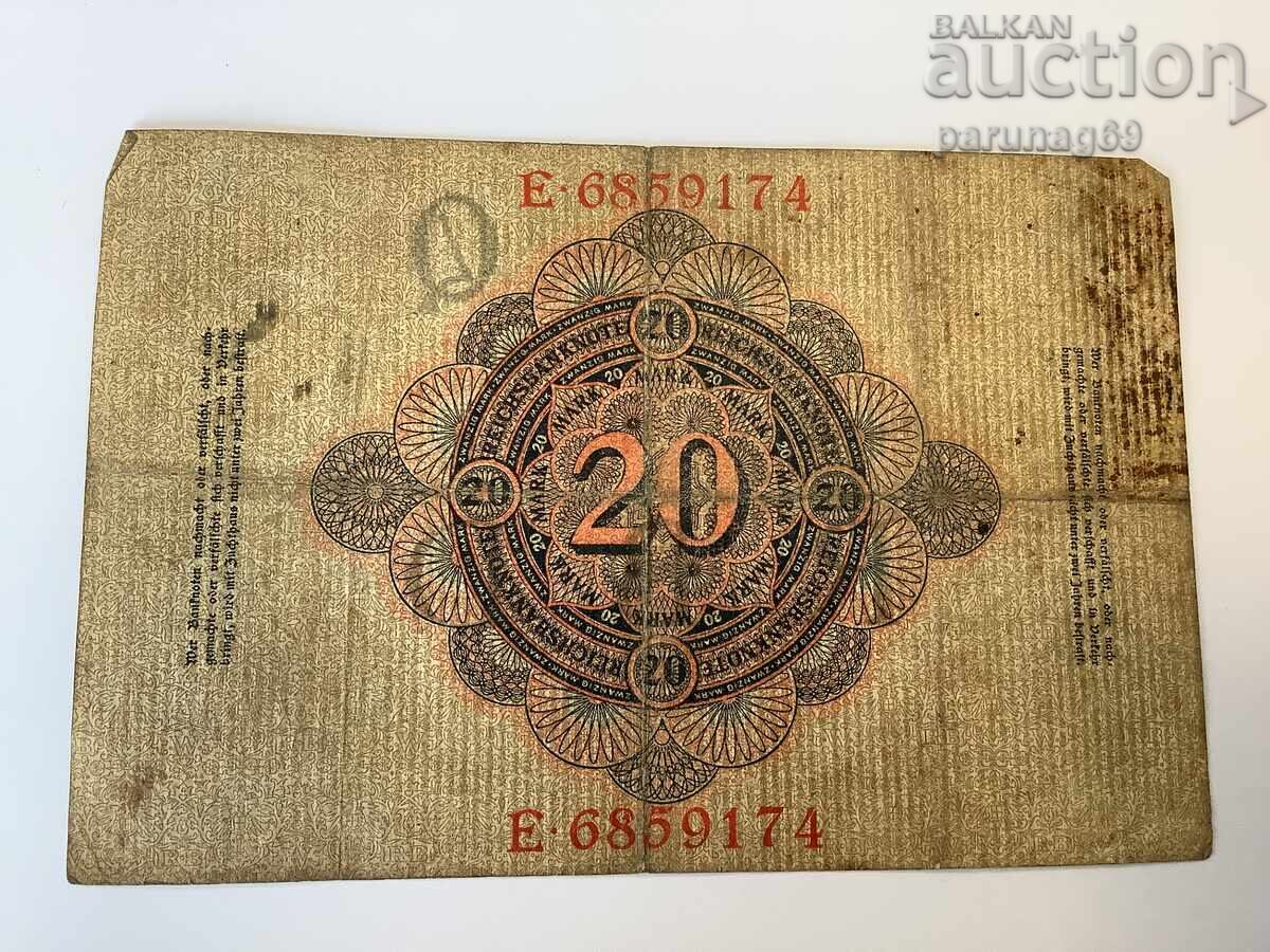 Германия 20 марки 1910 година с цена € 1.00 | 1.96 лв.