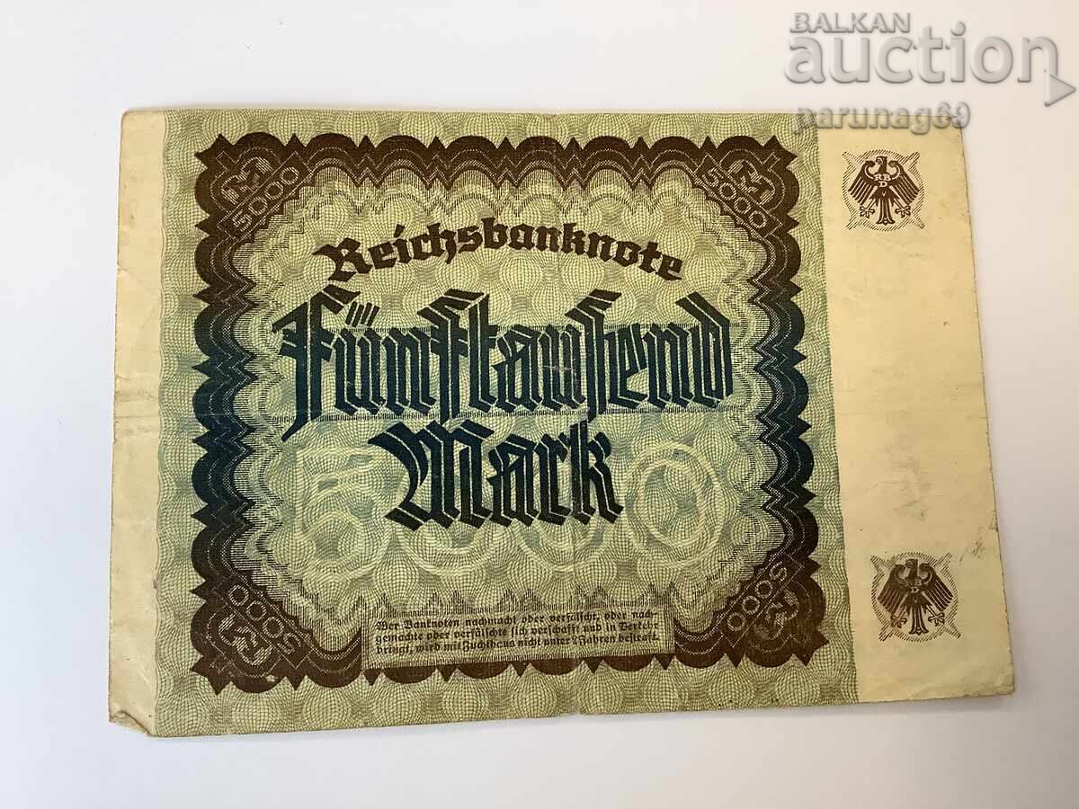 Germania 5000 de mărci 1922 cu preț € 1.00 | 1.96 BGN