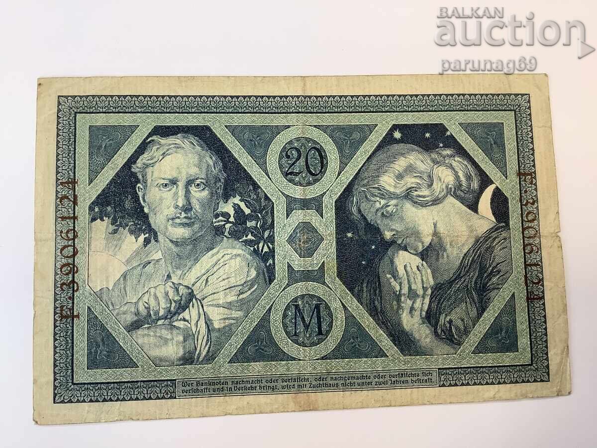 Germania 20 de mărci 1915 cu preț € 1.50 | 2.93 BGN Germania 20 de mărci 1915 cu preț € 1.50 | 2.93 BGN