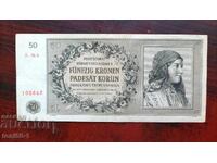 Boemia și Moravia 50 coroane 1944 - NEPERFORAT