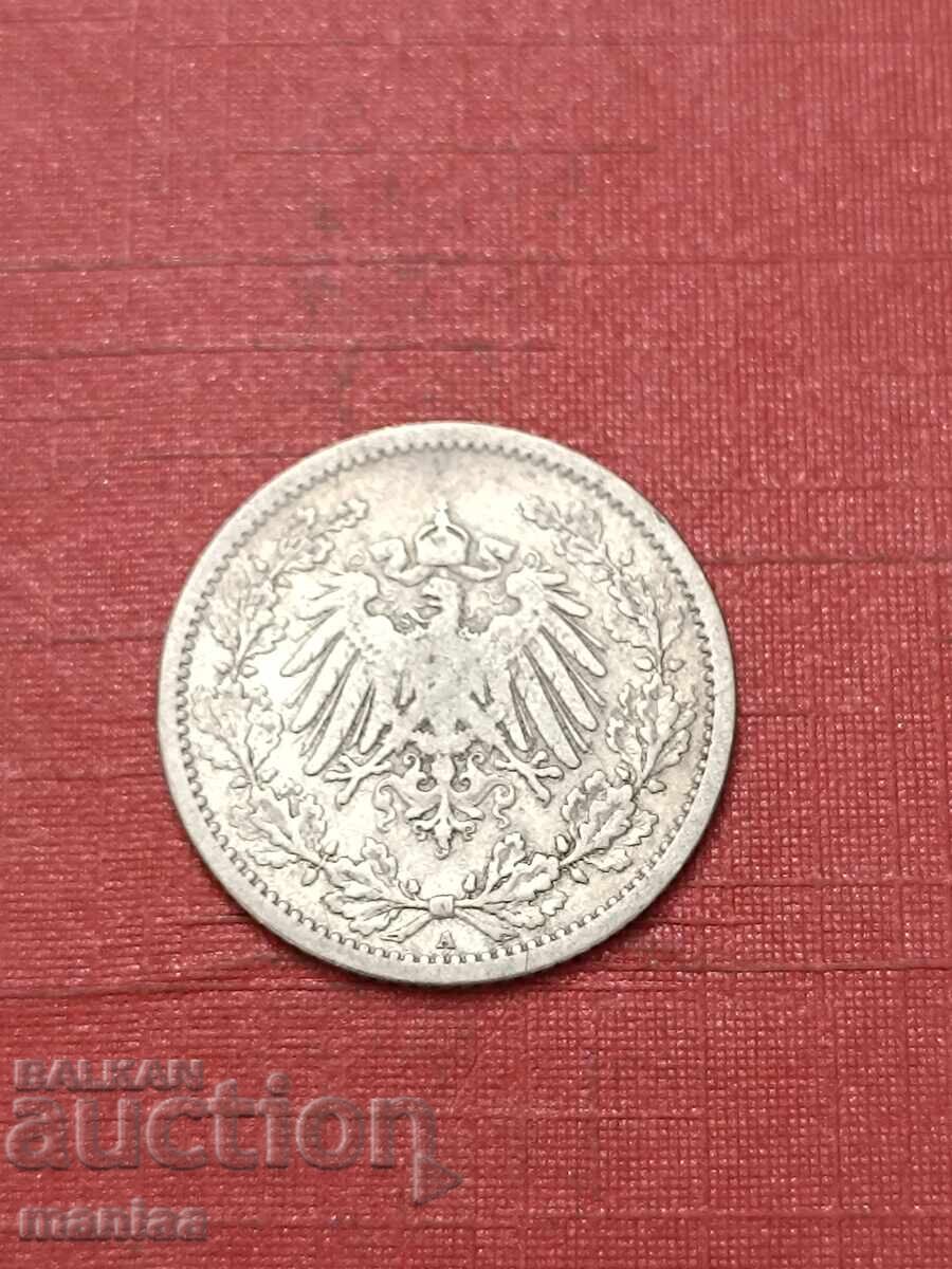 Доставка на 1/2 марка  1906 г Сребро !