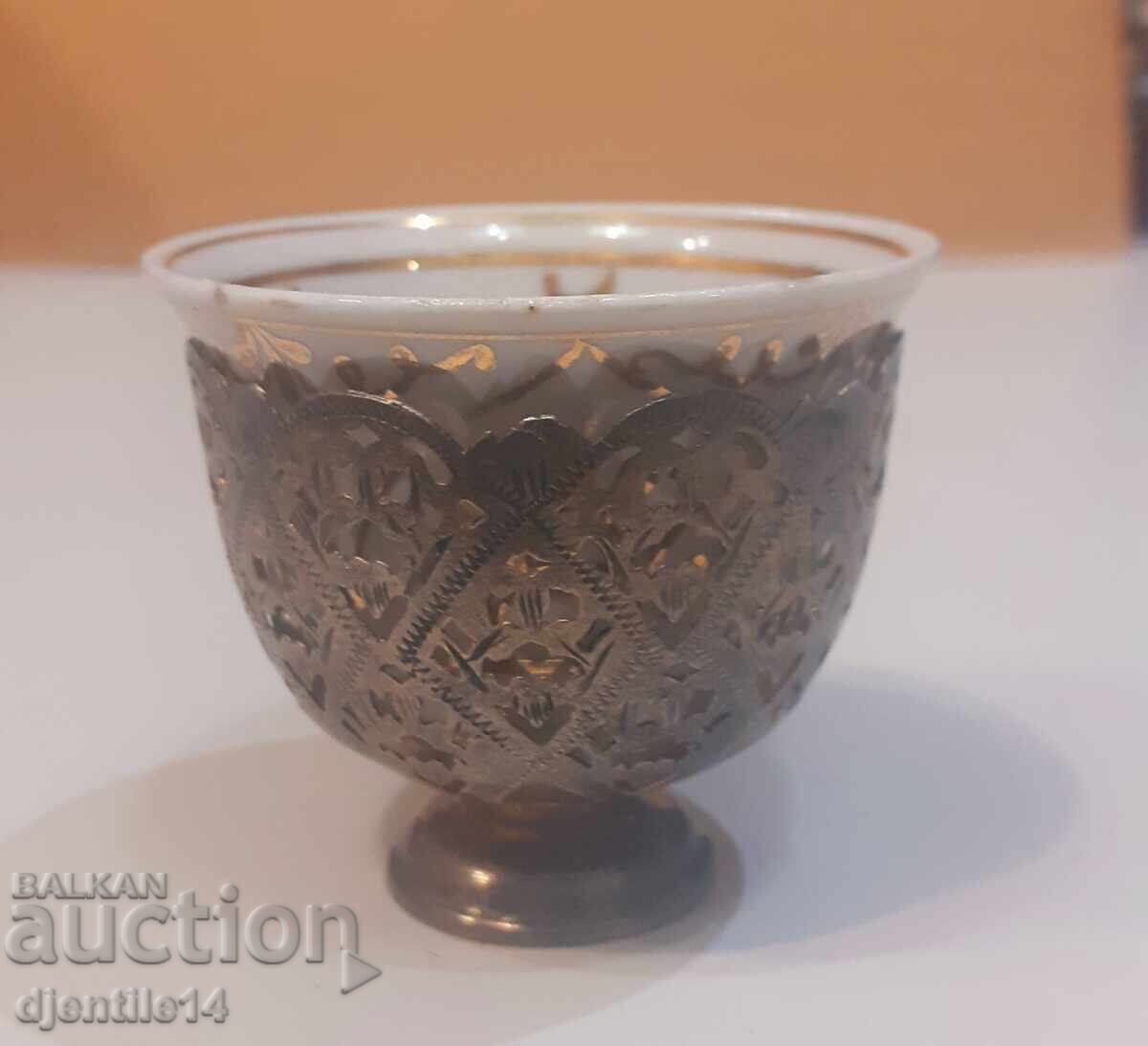 Zarf, argint filigranat, porțelan cu tugra - 7