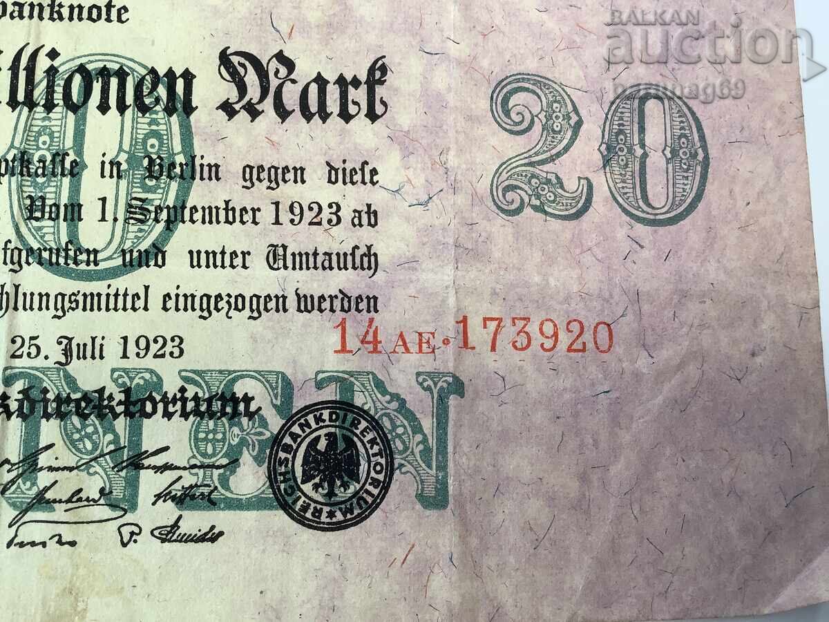 Germania 20 milioane mărci 1923 cu preț € 1.50 | 2.93 BGN