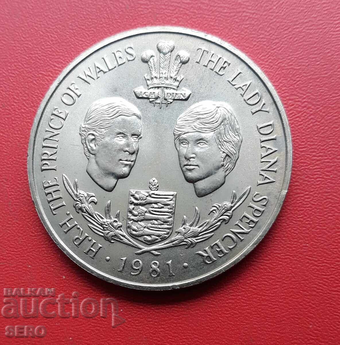 Guernsey Island-25 pence 1981