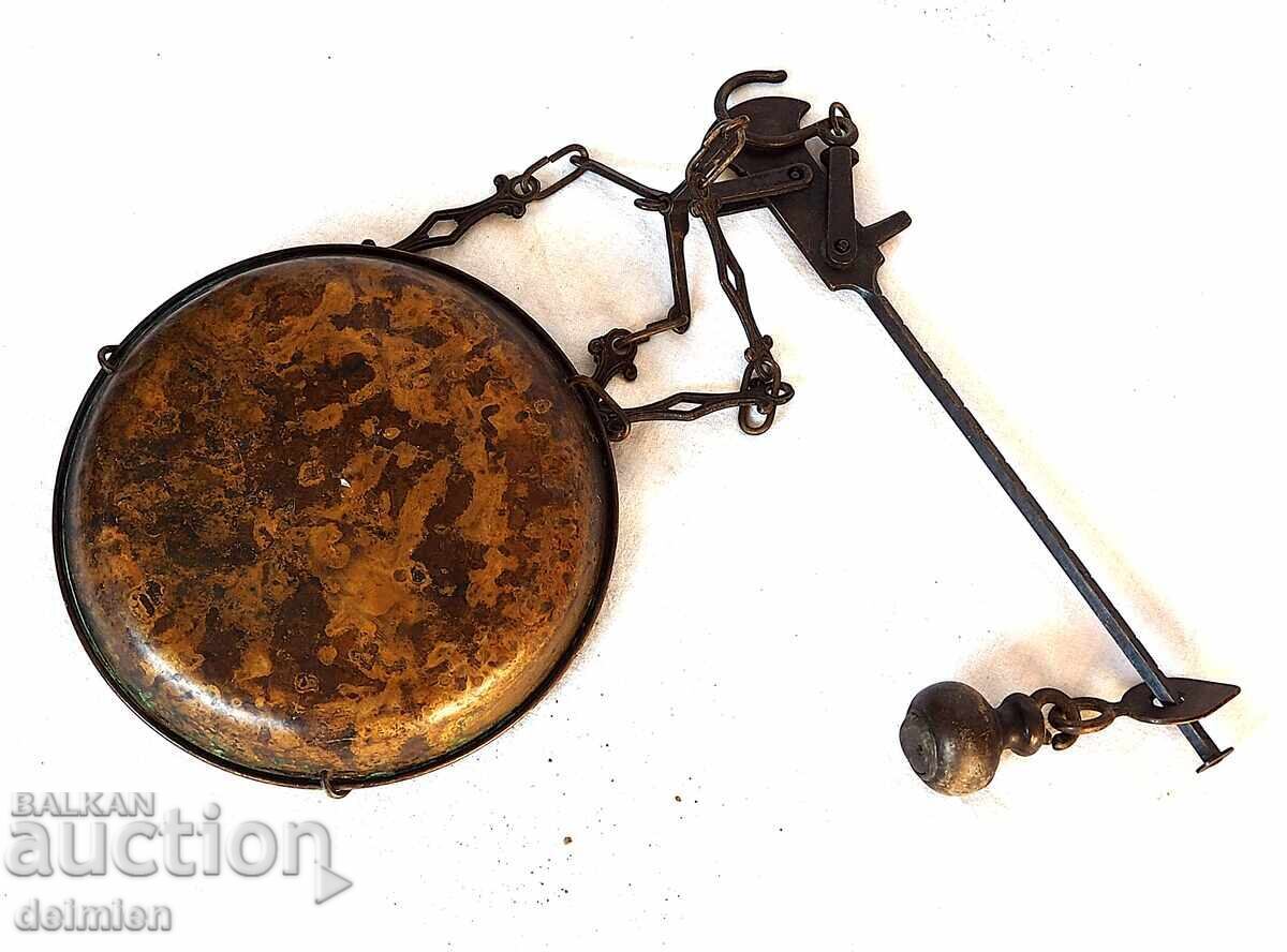 CÂNTAR ANTIC DIN SECOLUL AL XIX-LEA, BALANȚĂ OTOMANĂ BEDUINĂ DIN CUPRU ȘI BRONZ - 7 CÂNTAR ANTIC DIN SECOLUL AL XIX-LEA, BALANȚĂ OTOMANĂ BEDUINĂ DIN CUPRU ȘI BRONZ - 7