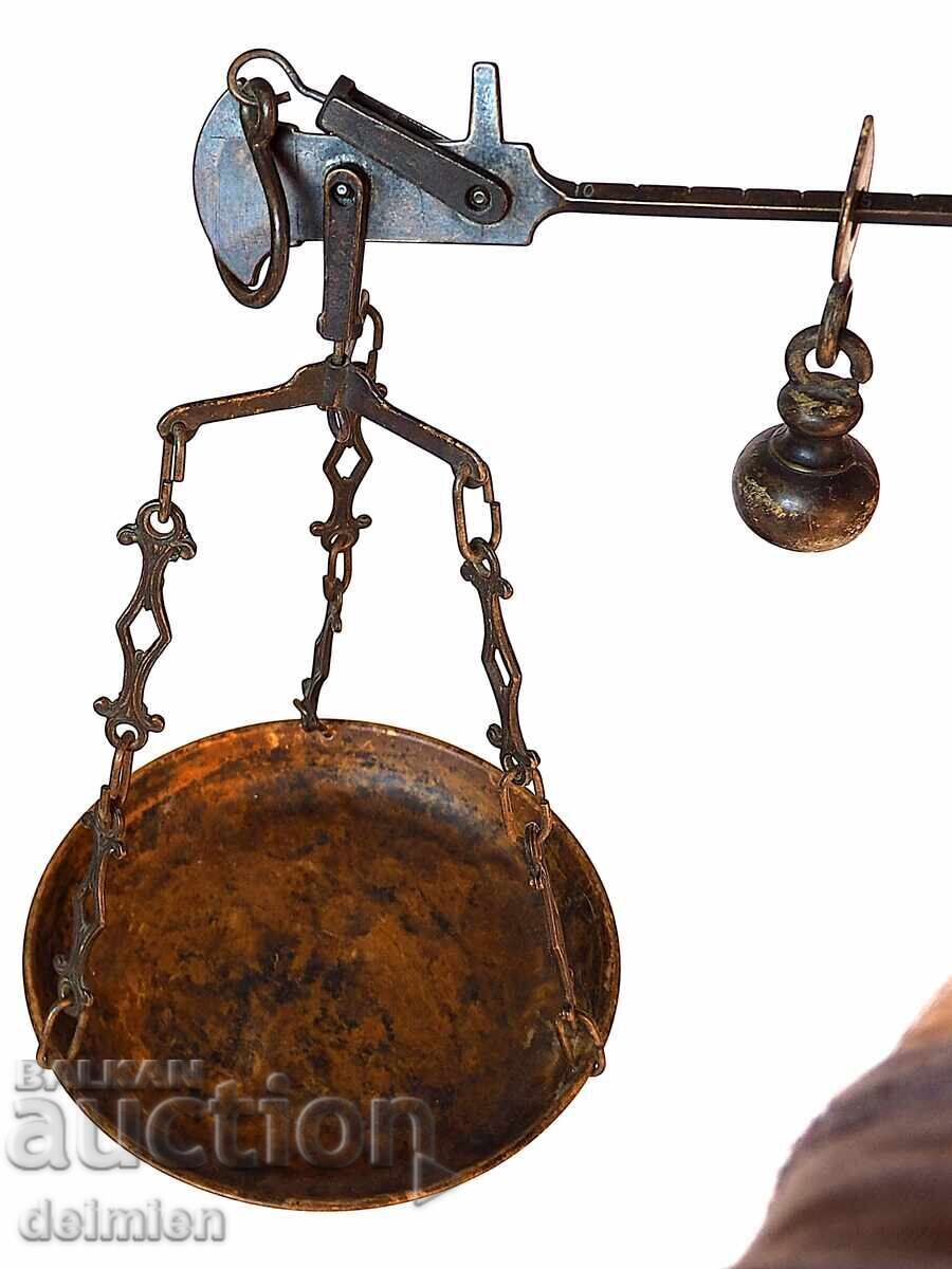 CÂNTAR ANTIC DIN SECOLUL AL XIX-LEA, BALANȚĂ OTOMANĂ BEDUINĂ DIN CUPRU ȘI BRONZ CÂNTAR ANTIC DIN SECOLUL AL XIX-LEA, BALANȚĂ OTOMANĂ BEDUINĂ DIN CUPRU ȘI BRONZ