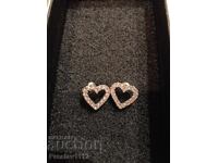 Cercei placati cu argint cu zirconiu