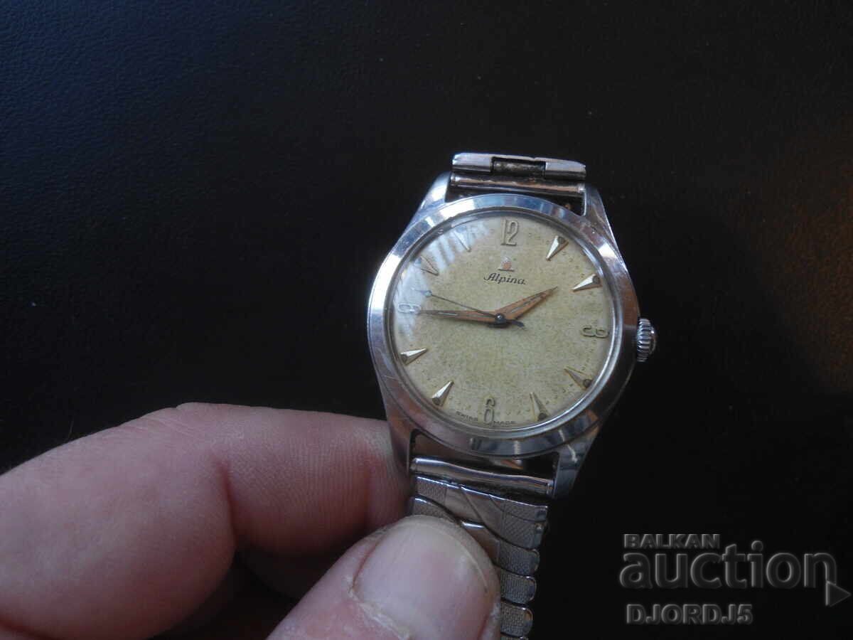 Alpina, винтидж мъжки механичен швейцарски часовник - 7