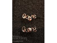 Cercei argintați Love