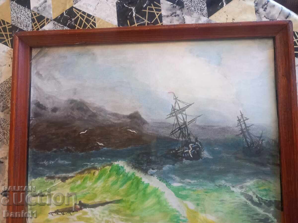 Acuarelă FURTUNĂ 30×37