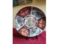 Азиатски керамичен поднос, Крал Ченг, с ястреб и птици, диам