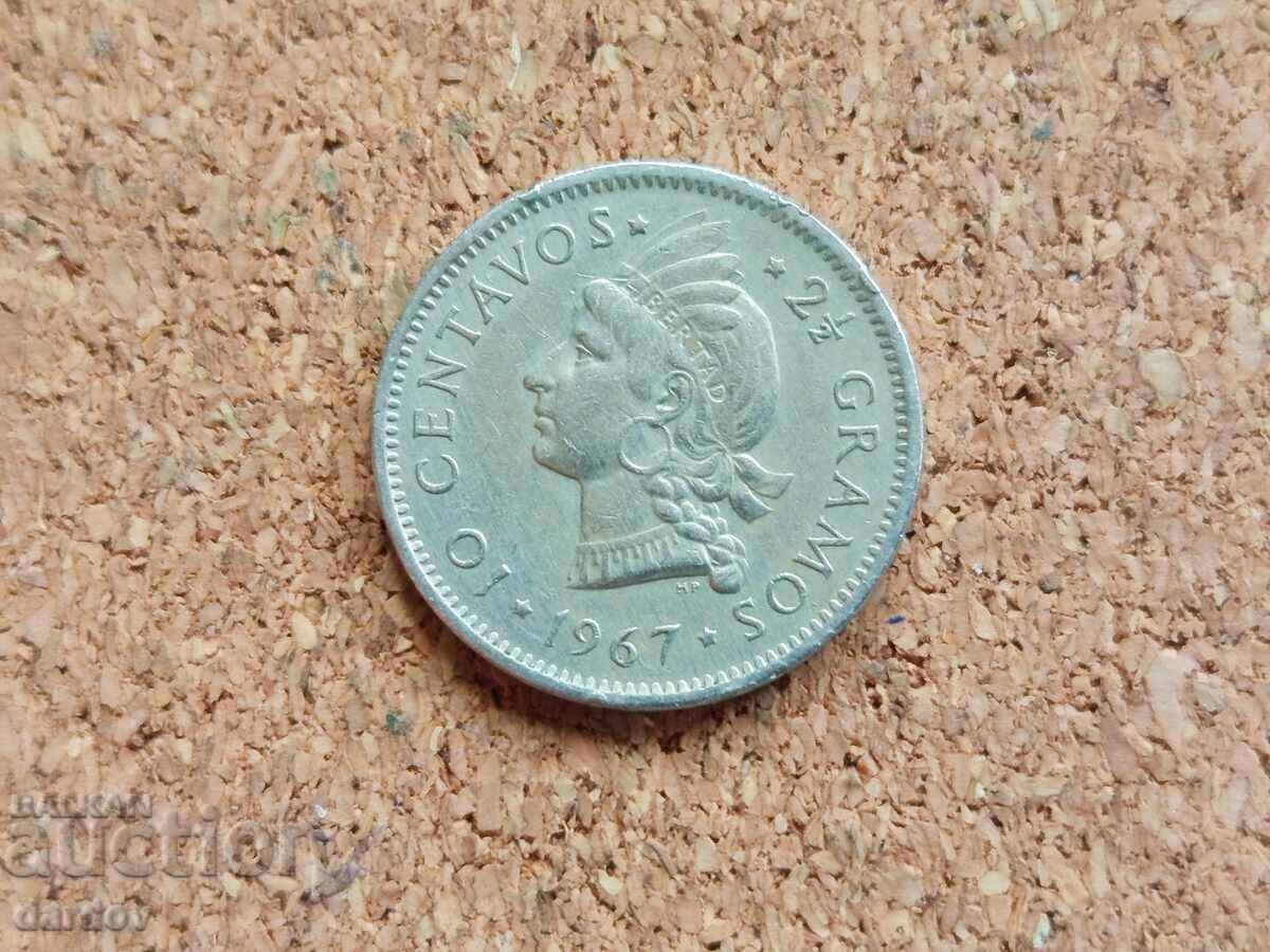 Dominican Republic, 10 centavos 1967 Dominican Republic, 10 centavos 1967