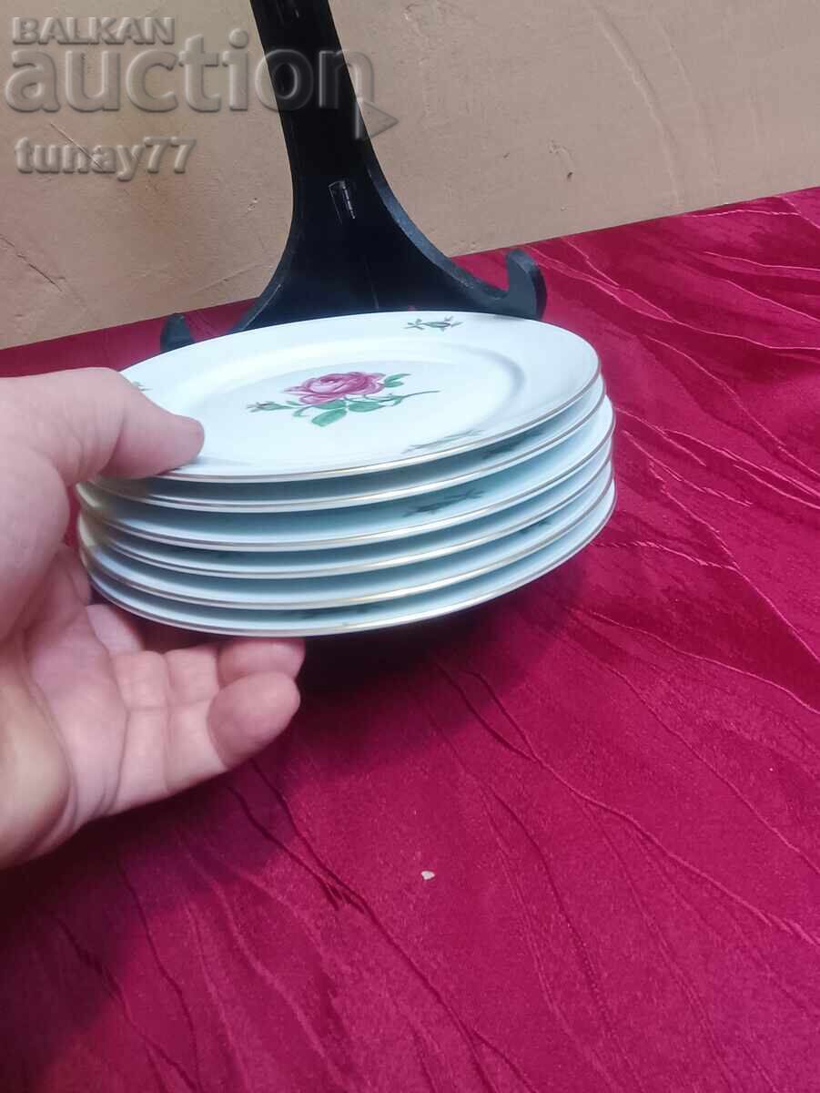 Лот красиви  чини Рози 6 бр порцелан с маркировка - 7