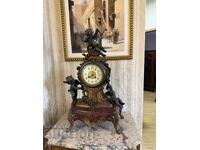 Antique tabletop fireplace clock