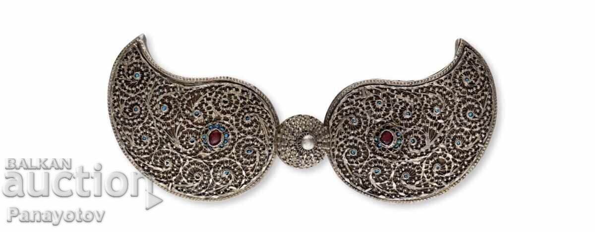 PAFTALE DIN ARGINT FILIGRAN TURCOAZ URIAȘE ARGINT 90%