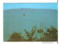 Postcard Bulgaria Sozopol The coast and "St. Nikola" island**