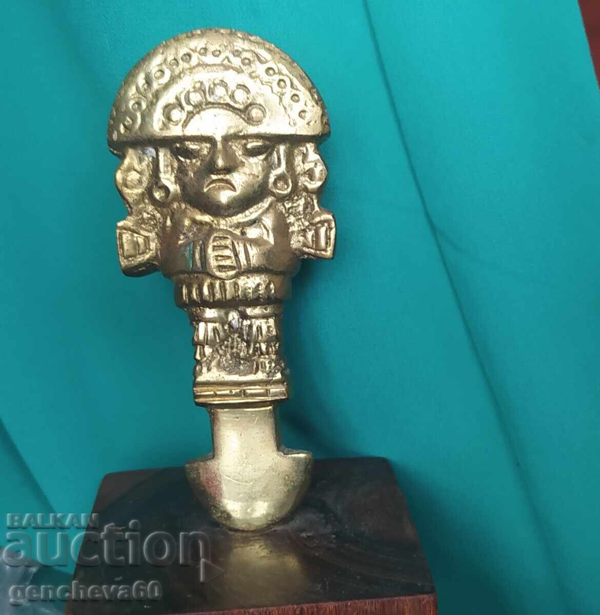 Licitație Cuțit ceremonial peruan vintage din bronz TUMI -