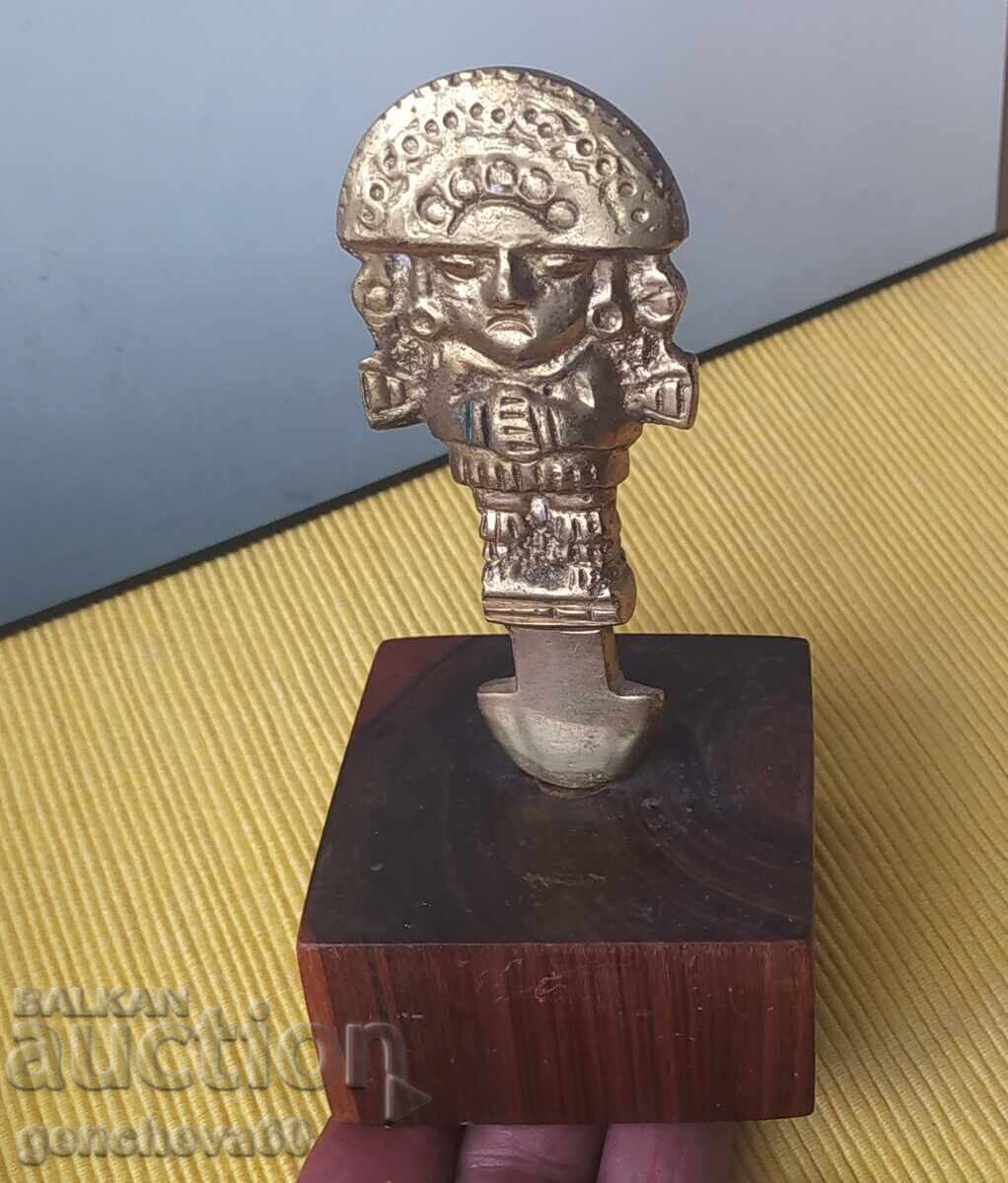 Cuțit ceremonial peruan vintage din bronz TUMI - - 6