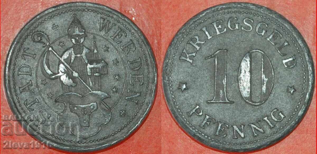 Ⰺ WERDEN*GERMANY 10 PFENNIGS NOTGELD ND 1916-1917! ELBERFELD