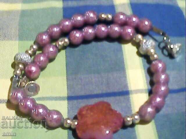 όμορφο κολιέ από μαργαριτάρια και κρύσταλλα Swarovski - 6