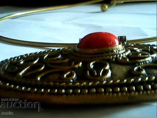 старо красиво позлатано колие сес корал - 6