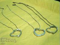 красиви посребрени колиета със кристали