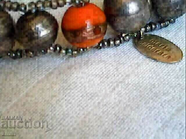 Livrarea Bratara placata cu argint vechi si coral natural pentru costum