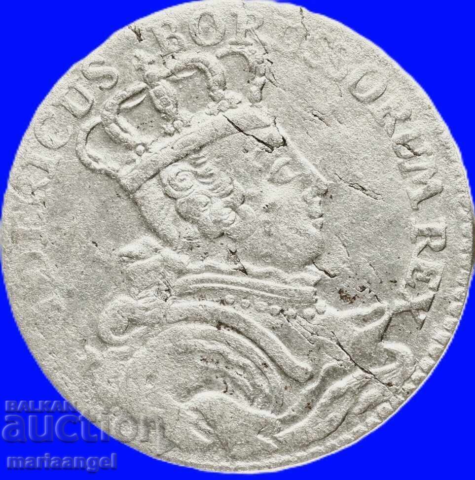 6 groși 1756 Germania Prusia Königsberg Friedrich Borusski - 5