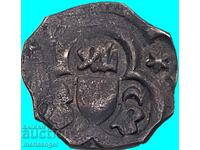 1 Pfennig with 2 stars Austria Vienna Albrecht V coin with 1 side