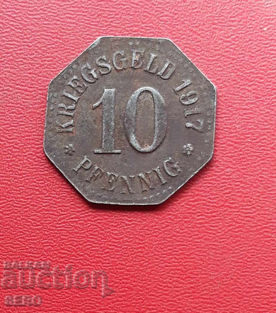 Germania-Hessa-Wiesbaden-10 pfennigi 1917