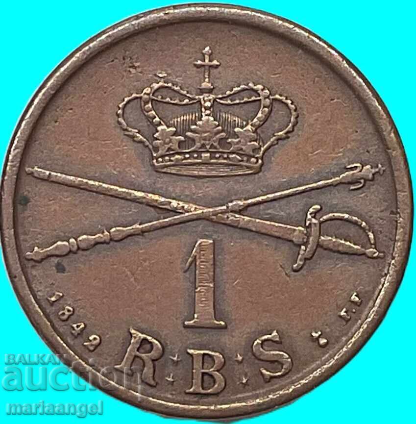 Denmark 1 Skilling 1842 Christian VIII - Rare Denomination