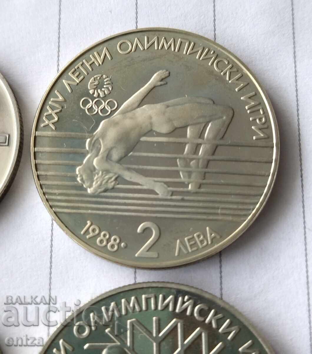 4 τεμάχια, 1 και 2 λέβα χειμερινοί και θερινοί ολυμπιακοί αγώνες - 5