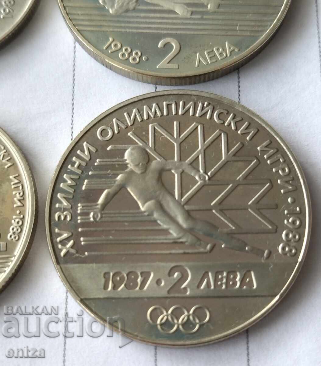 4 τεμάχια, 1 και 2 λέβα χειμερινοί και θερινοί ολυμπιακοί αγώνες - 6