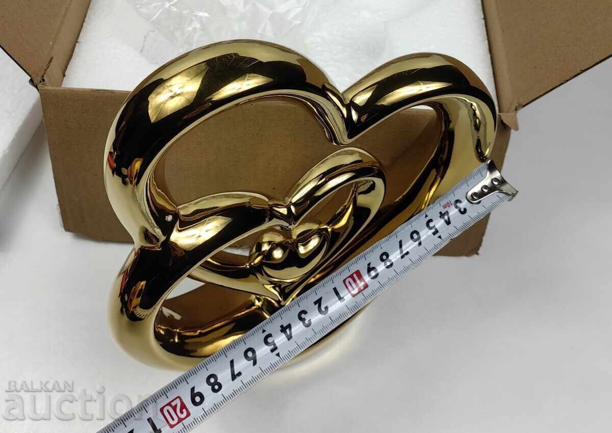 СКУЛПТУРА ПЛАСТИКА ФИГУРА СУВЕНИР СЪРЦЕ ВЛЮБЕНИ СЪРЦА ДВАМА - 5