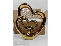 СКУЛПТУРА ПЛАСТИКА ФИГУРА СУВЕНИР СЪРЦЕ ВЛЮБЕНИ СЪРЦА ДВАМА