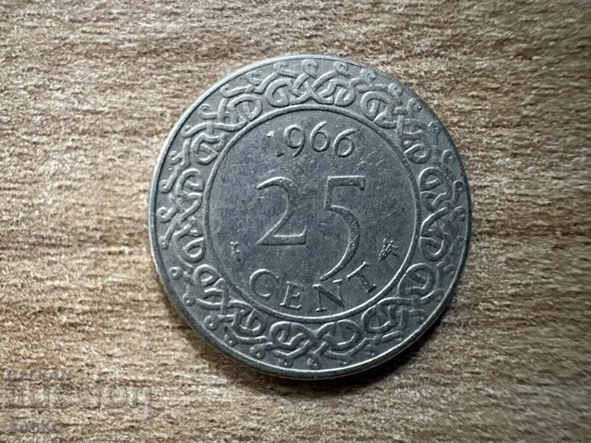 Surinam - 25 cenți (1966)