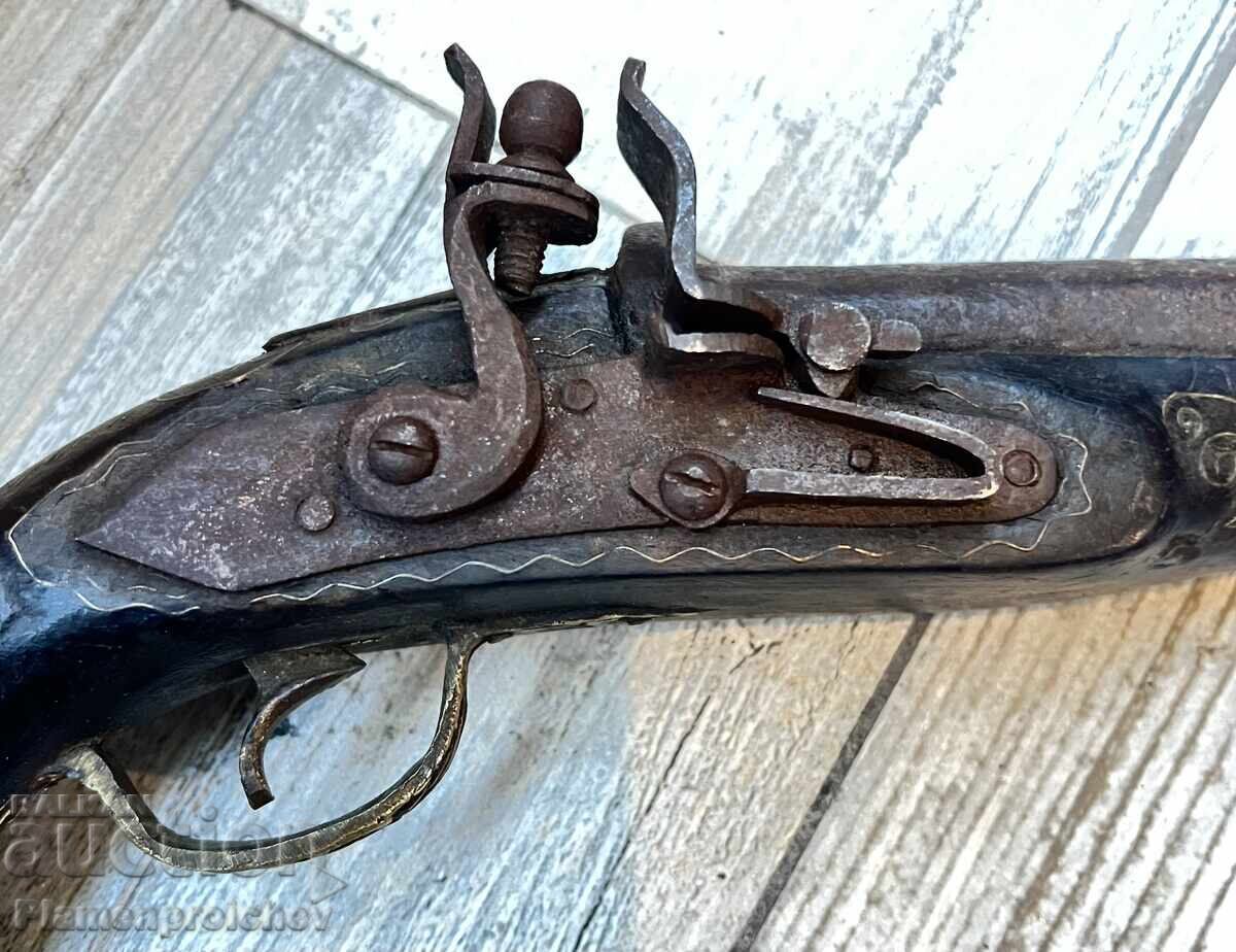 Доставка на МУЗЕЕН ЕКСПОНАТ АВТЕНТИЧЕН КРЕМЪЧЕН ПИЩОВ ПИСТОЛЕТ ПУШКА РЕВ