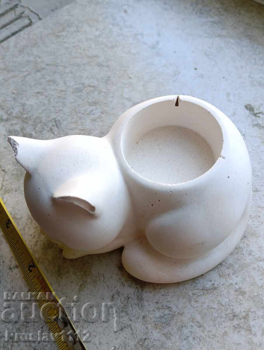 Доставка на Гипсова котка Свещник