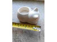 Plaster Cat Candle Holder
