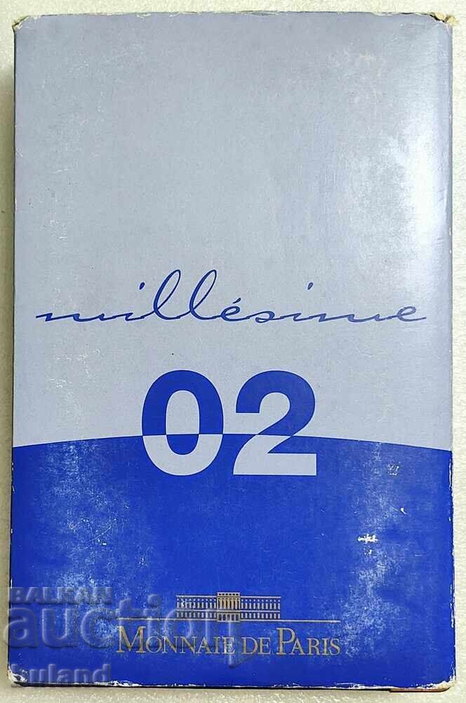Франция Официален PROOF СЕТ Евромонети 1 Цент до 2 Евро 2002 с цена € 50.00 | 97.79 лв.