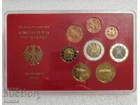 Германия UNC PROOF Евро Сет от 8 Монети 2002 J Цент Цента