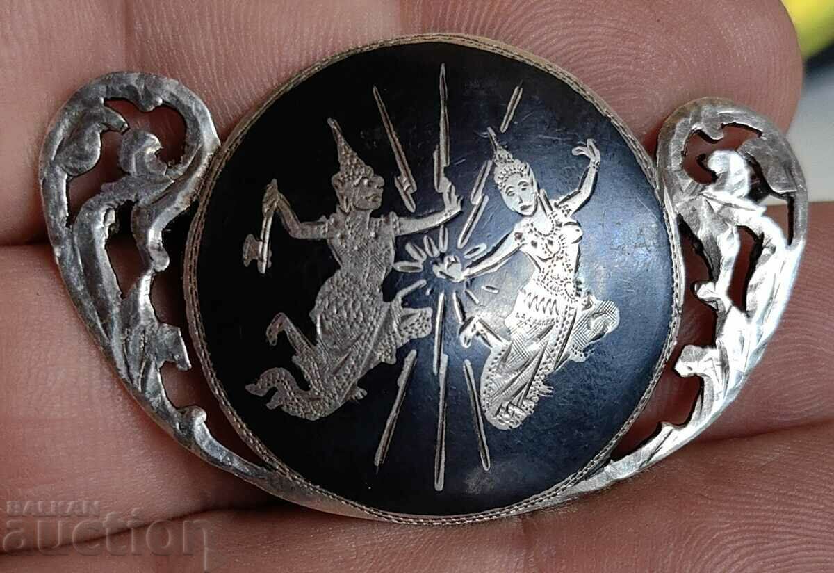 OLD LARGE 925 STERLING SILVER BROOCH - 5 OLD LARGE 925 STERLING SILVER BROOCH - 5