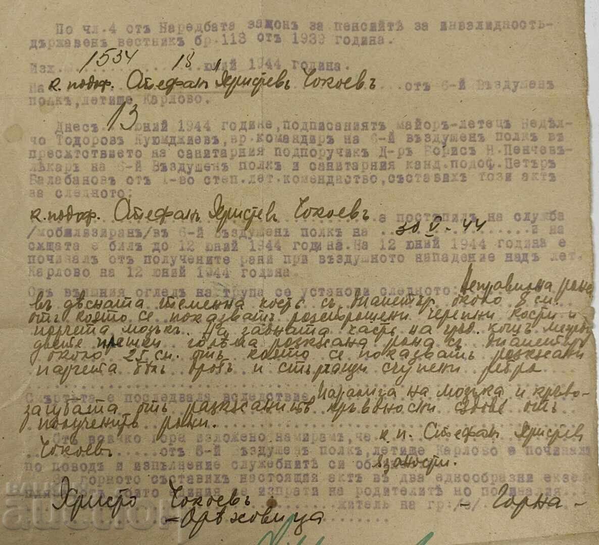 Delivery of 1944 KARLOVO AIRFIELD ATTACK 6TH AIR REGIMENT DEATH DOCUMENT