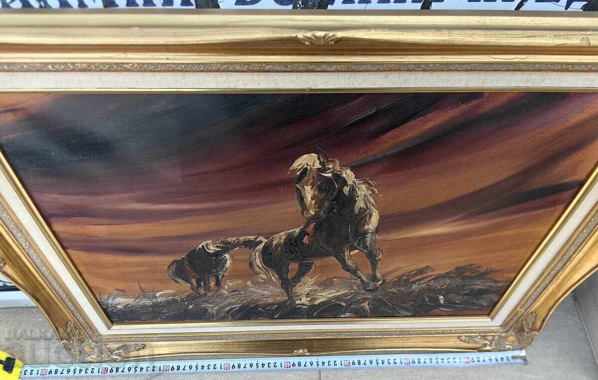 ΜΕΓΑΛΟΣ ΑΥΘΕΝΤΙΚΟΣ ΥΠΟΓΕΓΡΑΜΜΕΝΟΣ ΠΙΝΑΚΑΣ ΑΛΟΓΟ ΑΛΟΓΑ ΕΛΑΙΟΓΡΑΦΙΑ ΛΑΔΙ - 6